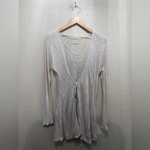 NWOT XS Pete & Greta by Johnny Was Tan Long Sleeve Blouse